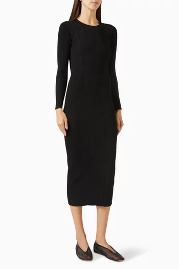 فستان باريسو متوسط الطول نسيج مضلع