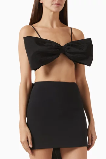 Oversized Bow Bra in Wool Blend