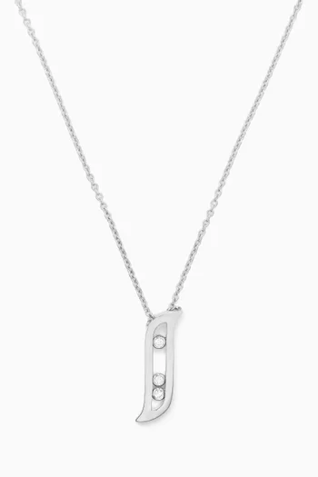 Alif Diamond Necklace in 18kt White Gold