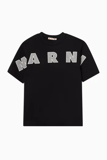Logo-embroidered T-shirt in Cotton