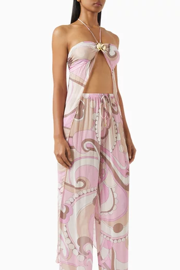 Coral Orchid Drape Top in Viscose