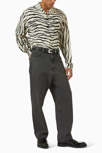 Embroidered Jeans in Denim