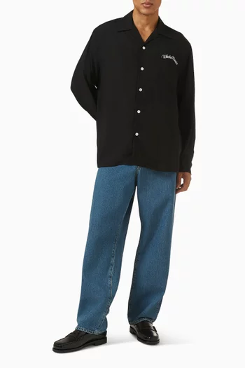 Embroidered Jeans in Denim