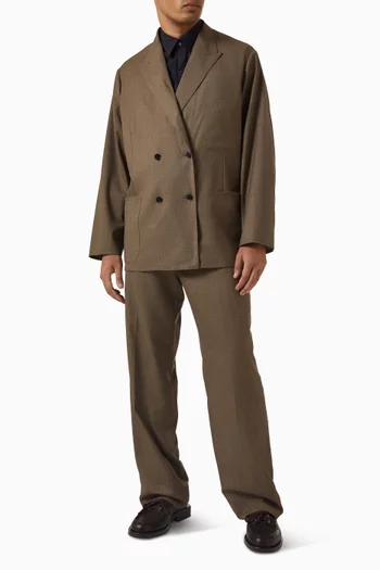 D Slacks Pants in Wool Gabardine