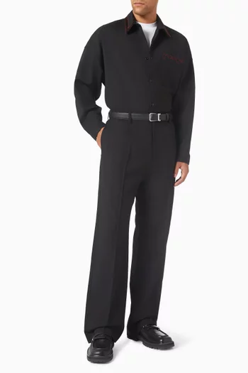 بنطال بقصة ساق واسعة صوف