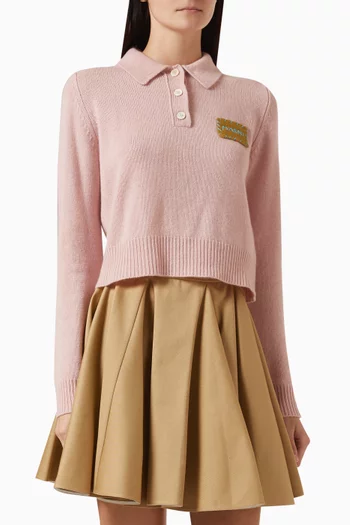 تي شيرت بولو منسوج من كشمير