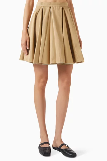 Pleated Mini Skirt in Cotton