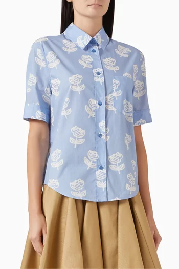 قميص بنقشة زهور قطن