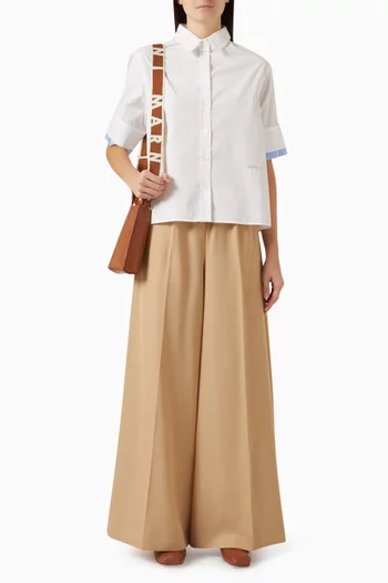 قميص بلون مغاير قطن بوبلين