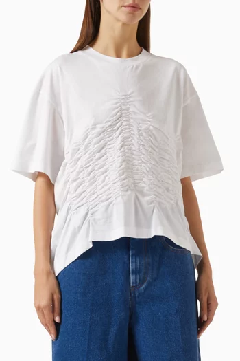 Shirred T-shirt in Organic Cotton