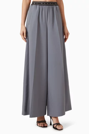 Logo-waistband Pants in Wool