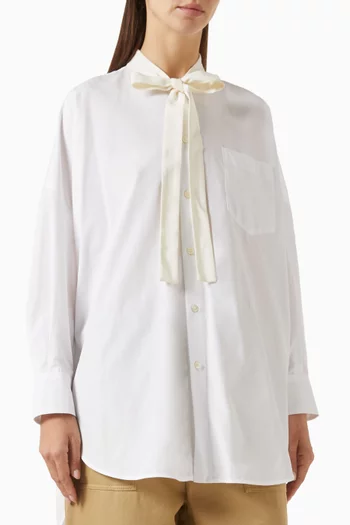 Oversized Bow Shirt in Organic Cotton Poplin