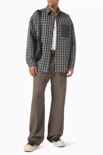 قميص بنقشة مربعات صوف