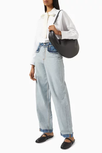 Small Dot Hobo Bag in Calfskin Leather