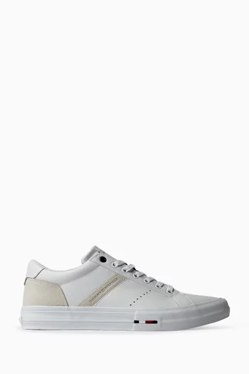 Mixed Texture Sneakers in Leather