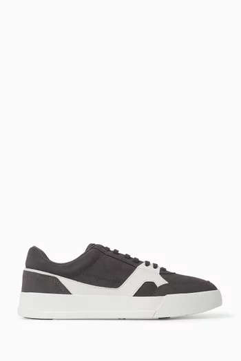 Mixed Texture Court Sneakers in Suede