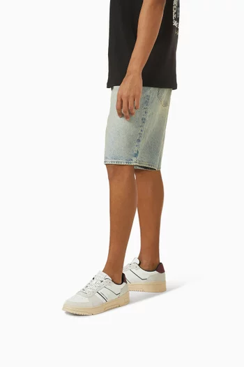 Mixed Texture Cupsole Sneakers in Suede