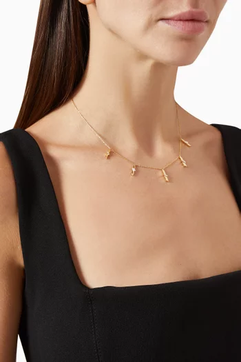 Timeless Baguettes Dangling Chain Necklace in 18kt Gold