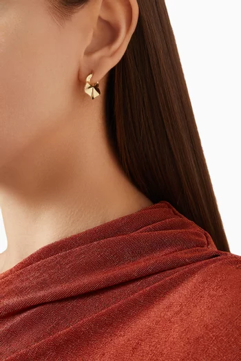 أقراط بلين جروف دائرية مرصعة بالماس ذهب عيار 18