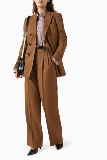 High-waist Pants in Wool Twill