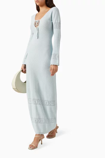 Rita Crochet Maxi Dress in Cotton