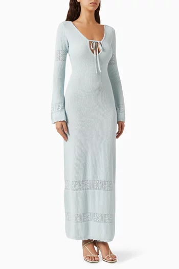 Rita Crochet Maxi Dress in Cotton