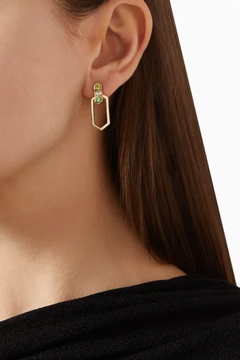 Beehive Diamond & Sapphire Earrings in 18kt Gold