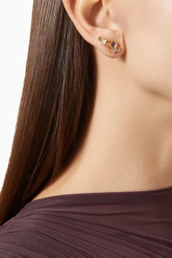 Honeycomb Crawler Earrings in 18kt Gold