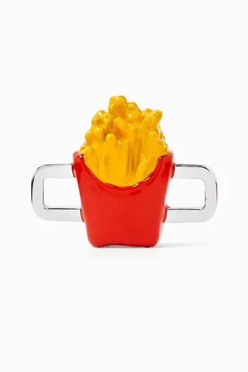 حلية بتصميم بطاطس مقلية فضة إسترلينية