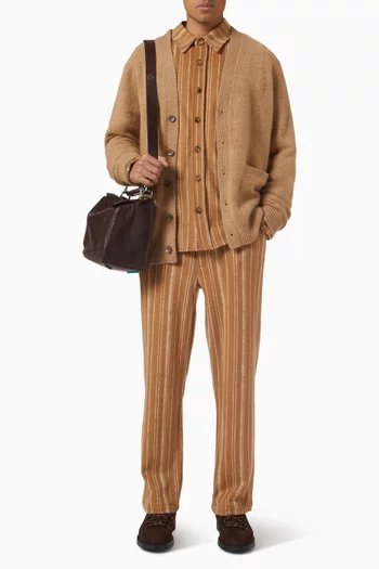 Baja Stripe Overshirt in Wool & Cotton