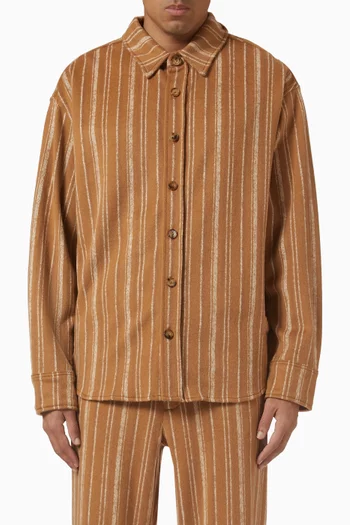 Baja Stripe Overshirt in Wool & Cotton