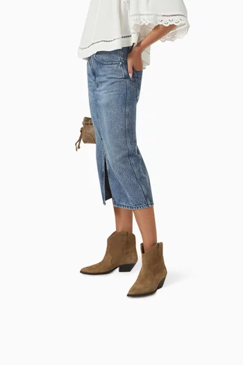 Dewina Ankle Boots in Suede Calfskin Leather