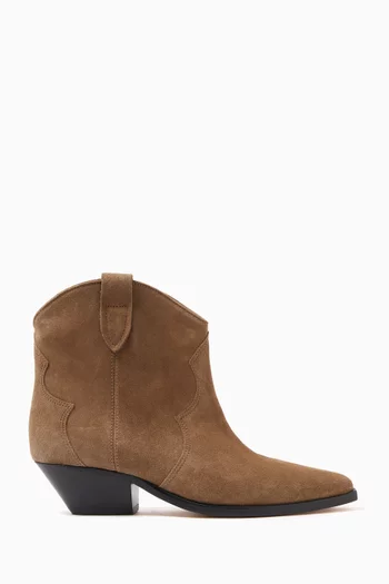 Dewina Ankle Boots in Suede Calfskin Leather