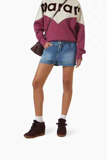 Bobby Wedge Sneakers in Suede Calfskin