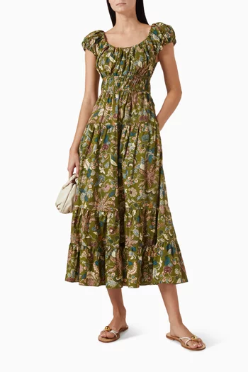 Paloma Midi Dress in Cotton