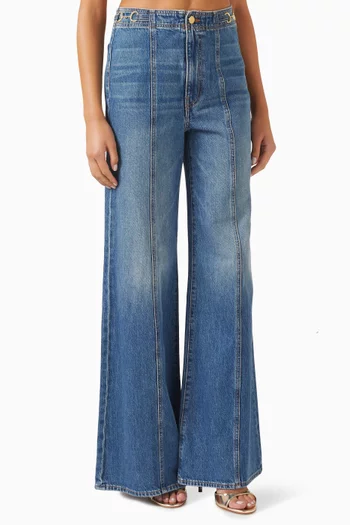 بنطال جينز دلفين بخصر مرتفع دينم