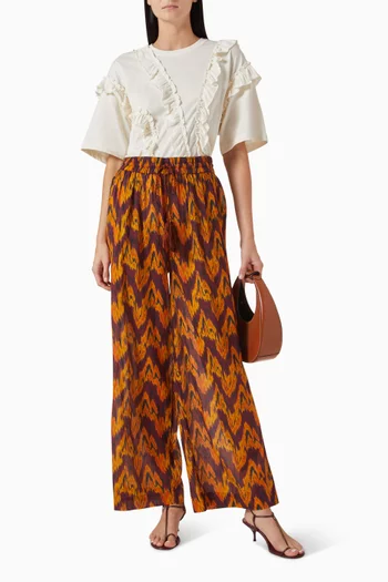 Azra Wide-leg Coverup Pants in Cotton