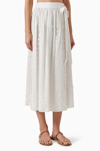 Kyla  Wrap Coverup Skirt in Cotton