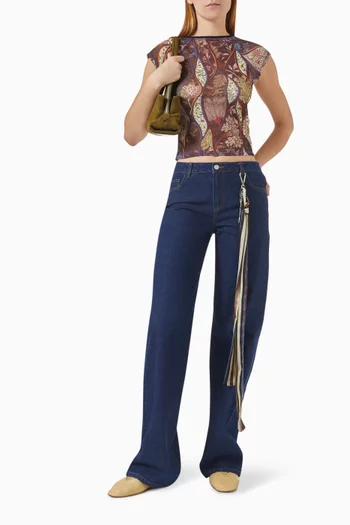 Dora Printed Top in Mesh