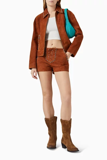 Ioaris Stud-embellished Jacket in Suede