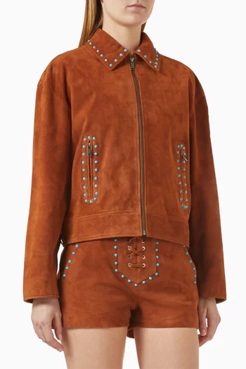 Ioaris Stud-embellished Jacket in Suede