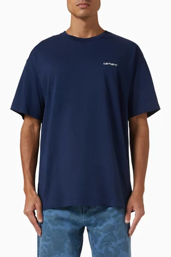 Script Embroidery T-shirt in Cotton