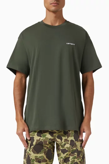 Script Embroidery T-shirt in Cotton