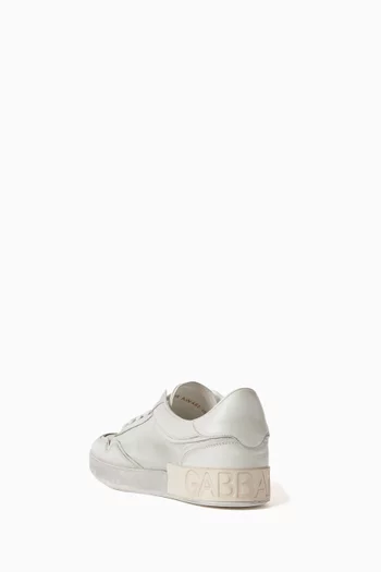 Portofino Low Top Sneakers in Distressed Leather