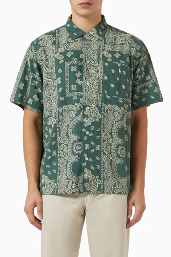 Patchwork Bandana Shirt in Cotton & Linen