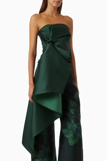 بلوزة بدرابيه غير متماثل ستان