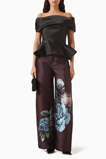 Off-shoulder Corset Top in Satin