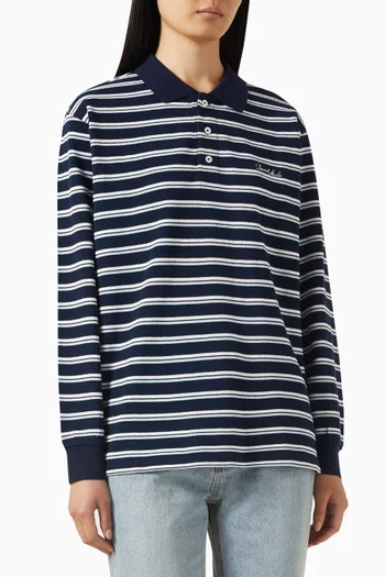 Unisex Striped Collared T-shirt in Knit
