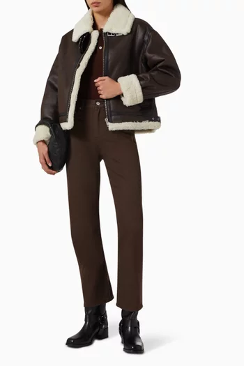Buckle Jacket in Faux Shearling