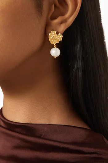 أقراط بشكل قلب نحاس مطلي ذهب عيار 18